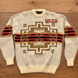 VINTAGE Deadstock NWT Brian MacNeil Western Aztec 70s Sweater